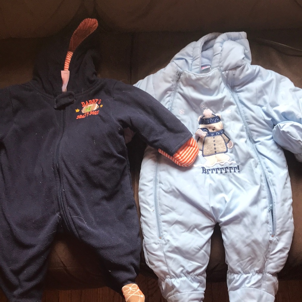 3-6, 6 month snow suits